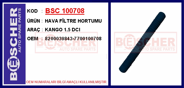 BSC 100708 Hava Filtre Hortumu Kango 1.5 Dci