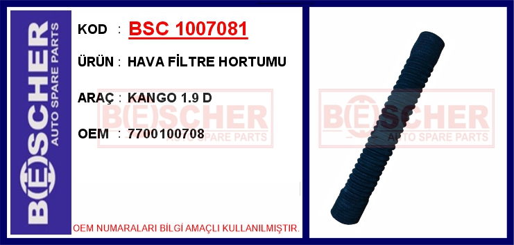 BSC 1007081 Hava Filtre Hortumu Kango 1.9 D