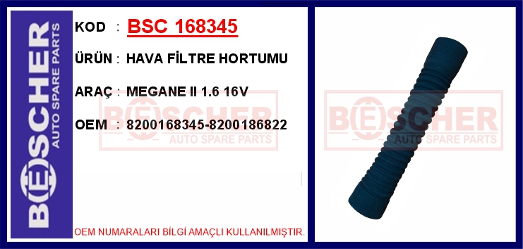 BSC 168345 Hava Filtre Hortumu Megane Ii 1.6 16v
