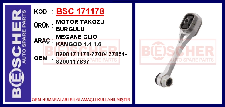 BSC 171178 Motor Takozu Burgulu Megane Clio Kangoo 1.4 1.6