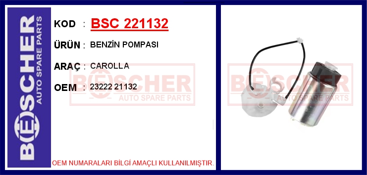 BSC 221132 Benzin Pompasi Carolla