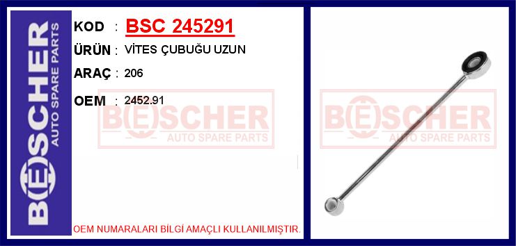 BSC 245291 Vites Çubuğu Uzun 206
