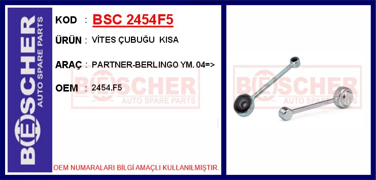 BSC 2454F5 Vites Çubuğu Kisa Partner-Berlingo Ym. 04 >