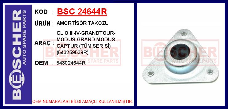 BSC 24644R Amortisör Takozu Clio Iii-Iv-Grandtour-Modus-Grand Modus-Captur Tüm Serisi 543259539r