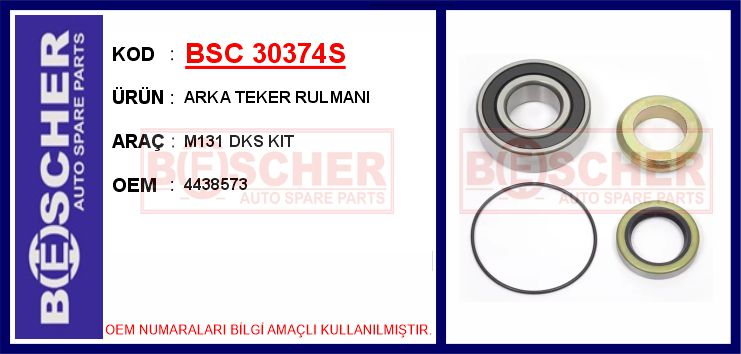 BSC 30374S Arka Teker Rulmani M131 Dks Kit