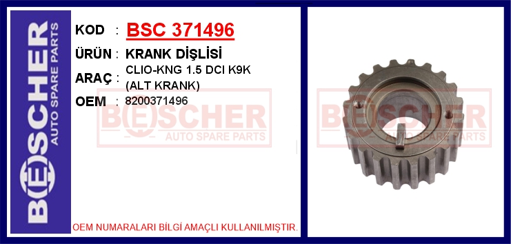 MOTORTEC RNT 0469 Krank Dişlisi Kamali R.Clio - Kng 1.5 Dci - K9k