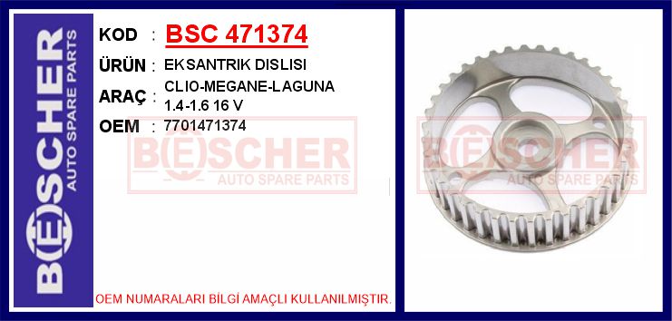 SAGEM.40103 Eksantrik Dişli Renault Clio Megane Laguna 1,4 1,6 16v 7701471374