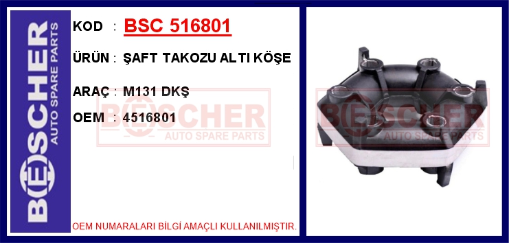 BSC 516801 Şaft Takozu Alti Köşe M131 Dkş