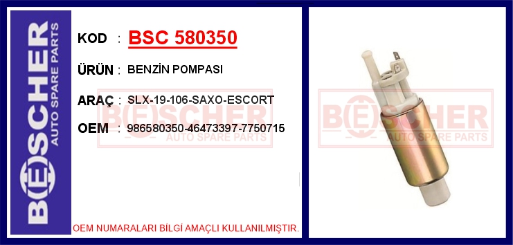 BSC 580350 Benzin Pompasi Slx-19-106-Saxo-Escort