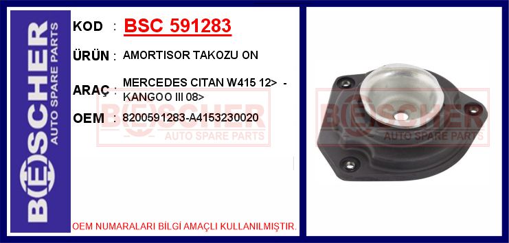 BSC 591283 Amortisor Takozu On Mercedes Citan W415 12> - Kangoo Iii 08>