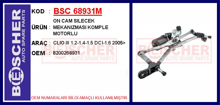 RN-SMK-004 Clio 3 Silecek Mekanizmasi