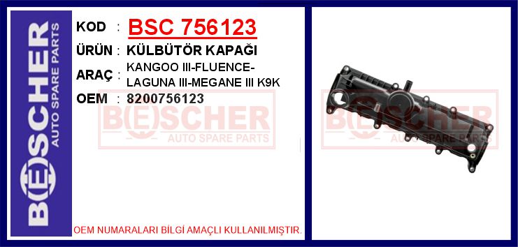BSC 756123 Külbütör Kapaği Kangoo Iii-Fluence-Laguna Iii-Megane Iii K9k