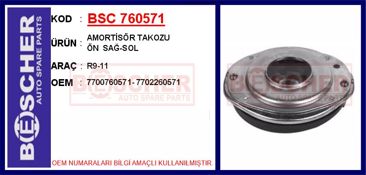 BSC 760571 Amortisör Takozu Ön Sağ-Sol R9-11