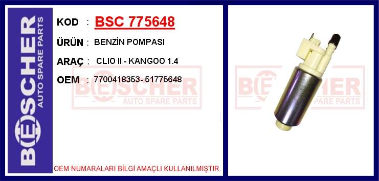 BSC 775648 Benzin Pompasi Clio Ii - Kangoo 1.4