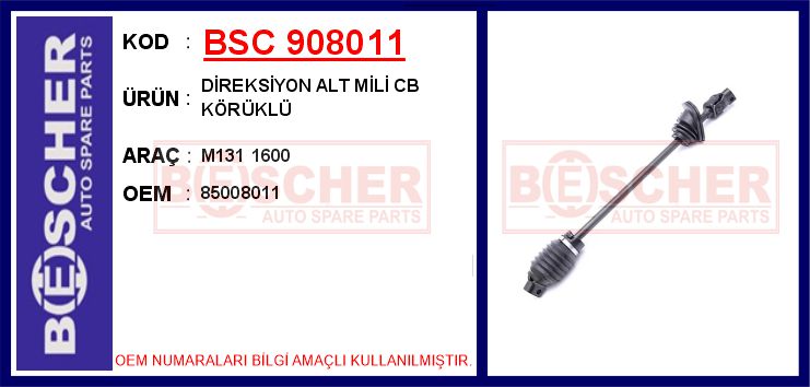 BSC 908011 Direksiyon Alt Mili Cb Körüklü M131 1600