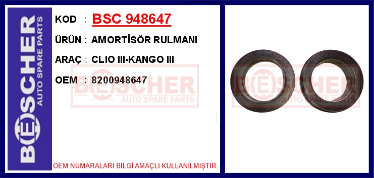 BSC 948647 Amortisör Rulmani Clio Iii-Kango Iii