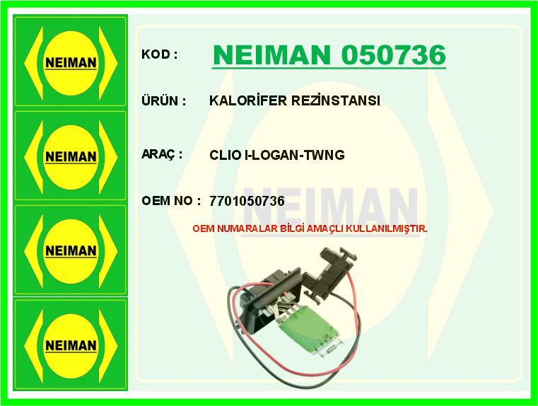ZENON RN8659 Kalorifer Rezistansi R.Clio Symbol-Twingo 1.2 1.4 1.6 2002-