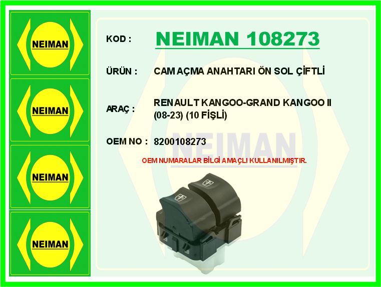 MGA-31362 Cam Açma Düğmesi Renault Kangoo