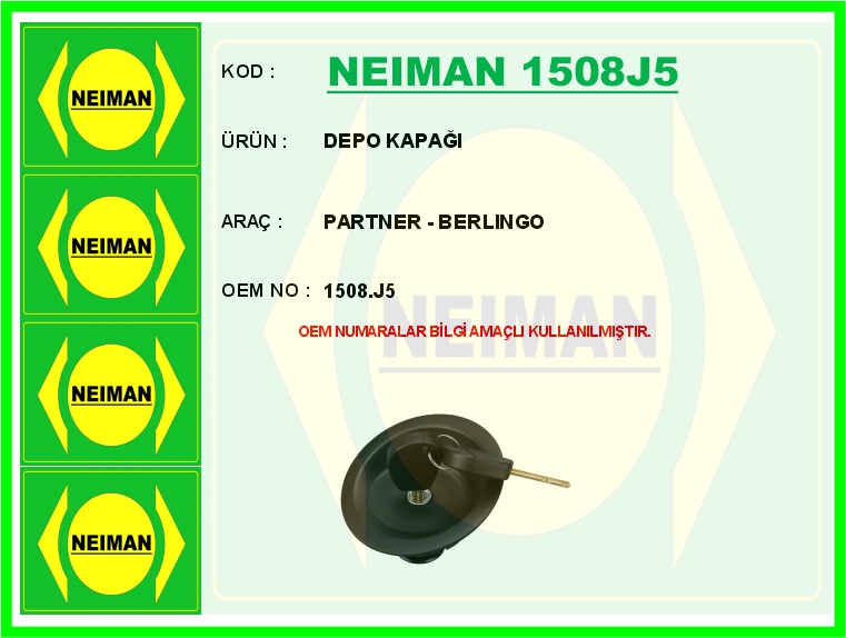 NEIMAN 1508J5 Depo Kapaği Partner - Berlingo