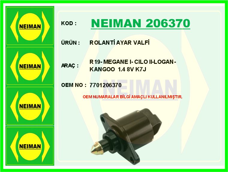 SAGEM.80104 Rolanti Ayar Valfi Renault Clio Kangoo 1,4 8v K7j 7701206370