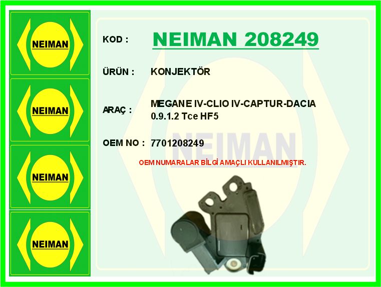 NEIMAN 208249 Konjektör Megane Iv-Clio Iv-Captur-Dacia 0.9.1.2 Tce Hf5