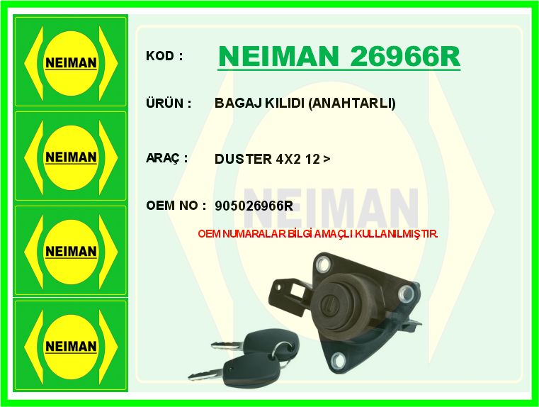 ZSW1582 Bagaj Kilit Butonu Dacia Duster 2012-