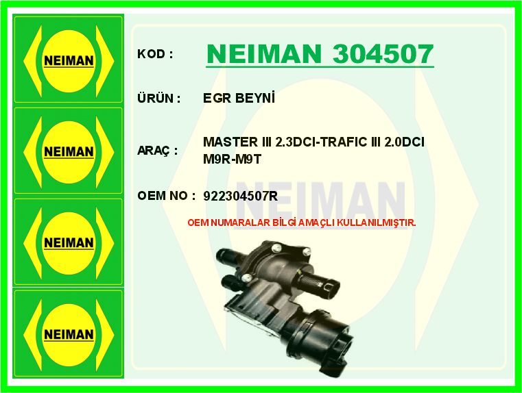 NEIMAN 304507 Egr Beyni Master Iii 2.3dci-Trafic Iii 2.0dci M9r-M9t