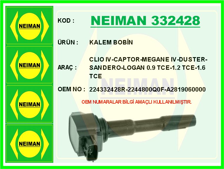 SAGEM-10132 Atesleme Bobini Captur Clio Iv 0.9 1.2 Kangoo Megane Iii Iv Twng Duster Lodgy Sandero 1.2 Tce 13>