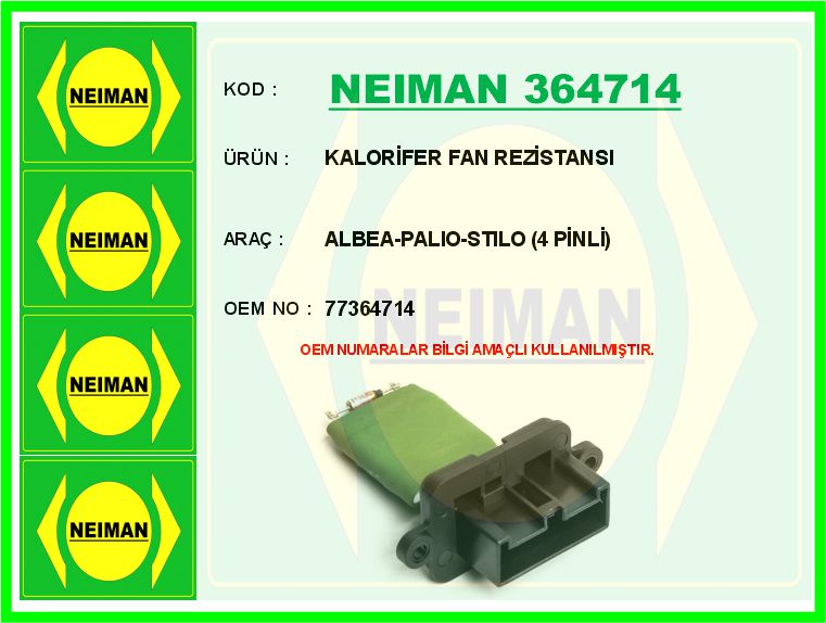 BRU-77364714 Kalorifer Rezistansi F.Doblo