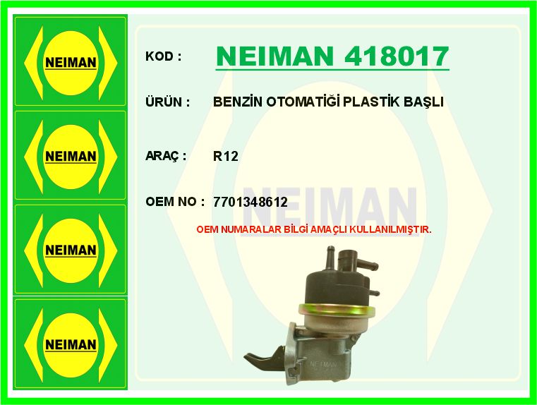 R12 Benzin Otomatiği Plastik