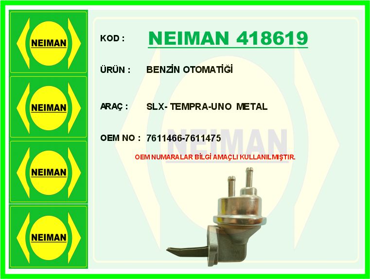 HELLUX HBO.500106 Benzin Otomotiği Fiat Tempra-Uno