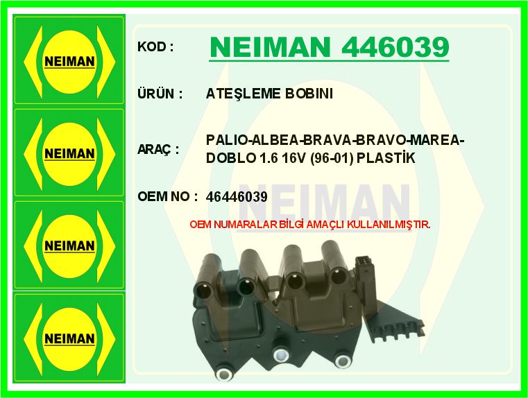 FI-BB-003 Ateşleme Bobini  Bravo Marea Palio 1.6 16 V