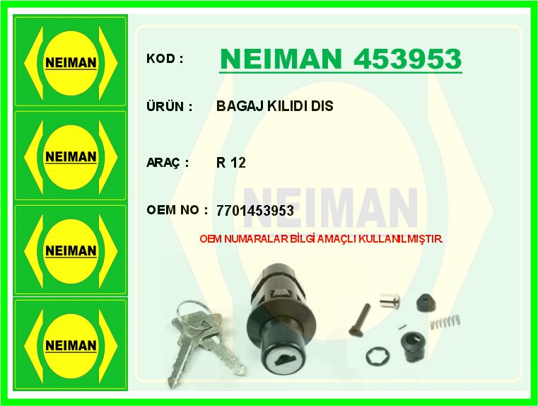NMN1820 Bagaj Kilidi R12