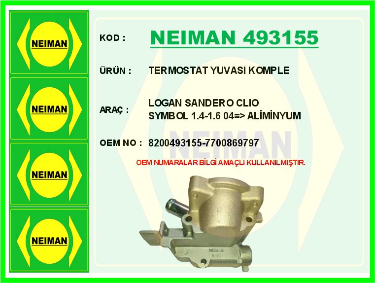 Termostat Yuvasi Renault Clio-Kangoo-Megane Dacia Logan 1.4-1.6 K4j-K4m Plastik-Tipasiz