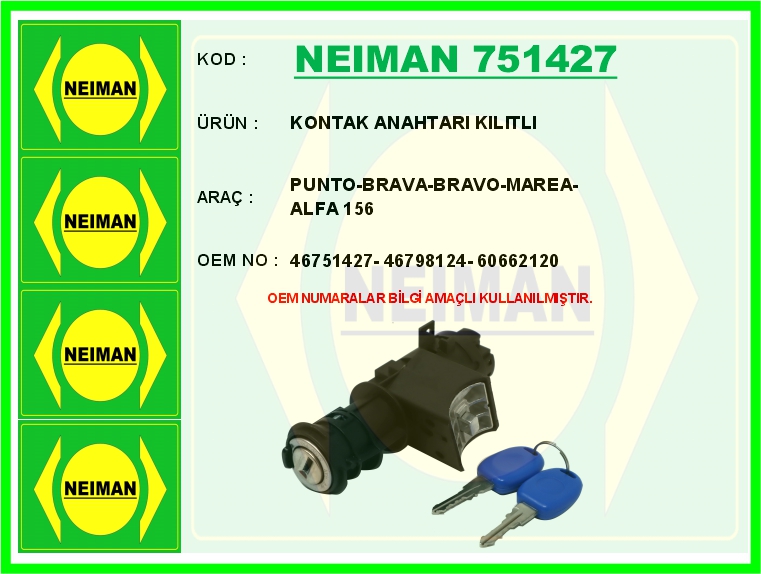 ERA 660096 Kontak Gövdesi Fiat Marea 99> Alfa Romeo 156 97> Oe Versiyon Oe Versiyon