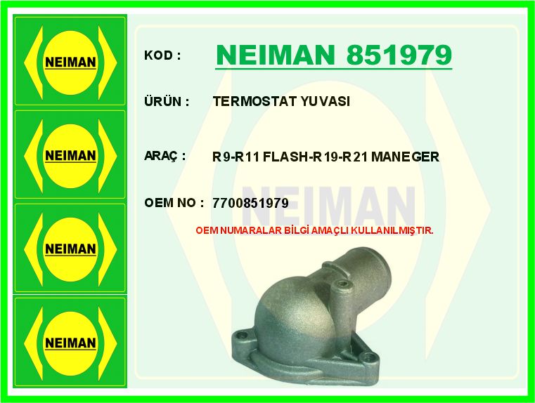 NEIMAN 851979 Termostat Yuvasi R9-R11 Flash-R19-R21 Maneger