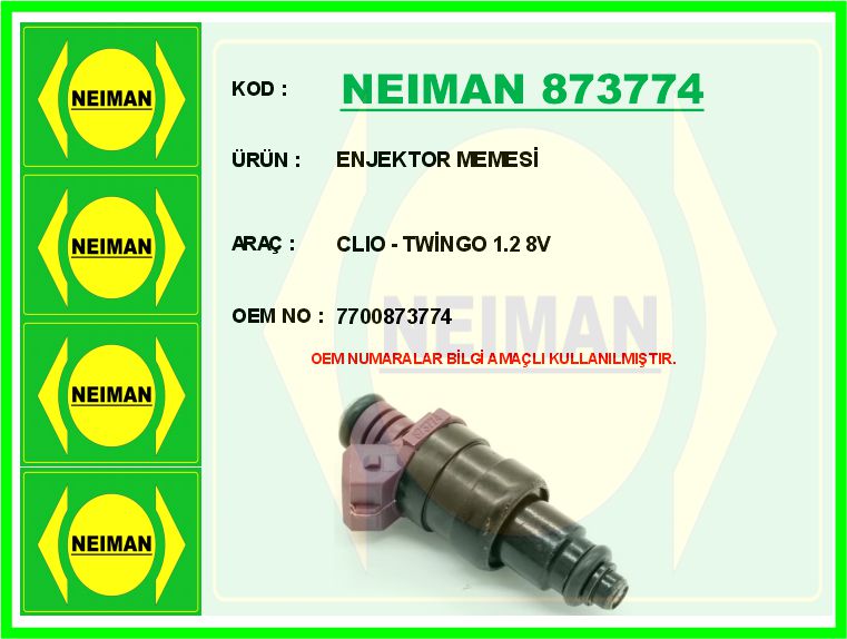 NEIMAN 873774 Enjektor Memesi Clio - Twingo 1.2 8v
