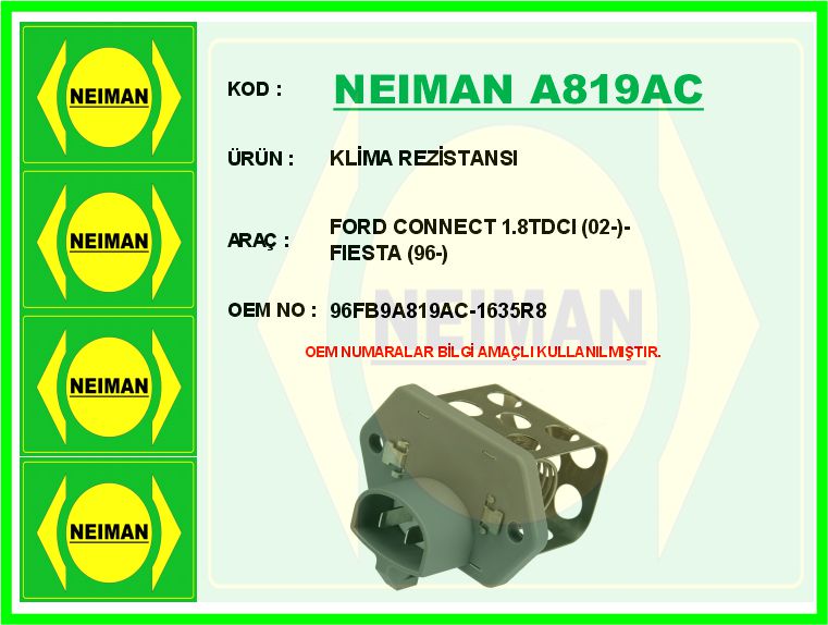 HELLUX HLR.100147 Klima Rezistansi Ford Connect 1.8tdci 02- -Fiesta 96-
