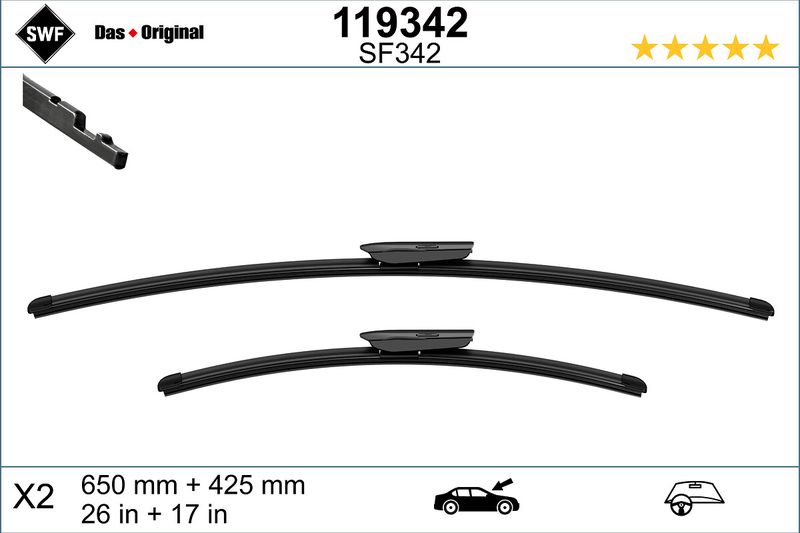 VALEO 119342 Silecek Supurgesi Takimi 650mm / 425mm Bmw F40 F44 Swf