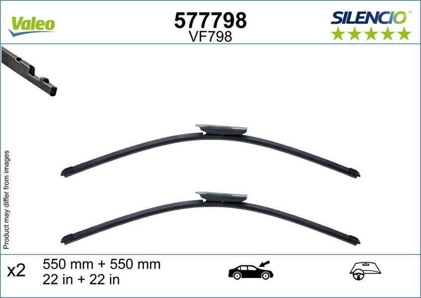 VAL-119343 Silecek Seti Aerotwin 550 Mercedes W206 W254 (Swf)