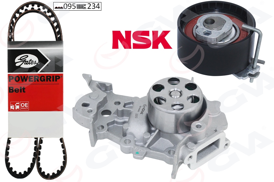 GVA 59WPK1425G Devirdaimli Eksantrik Gergi Kiti 095x234 Renault Clio Ii 98>05 Clio Iii 05>12 Clio Iv 12>19