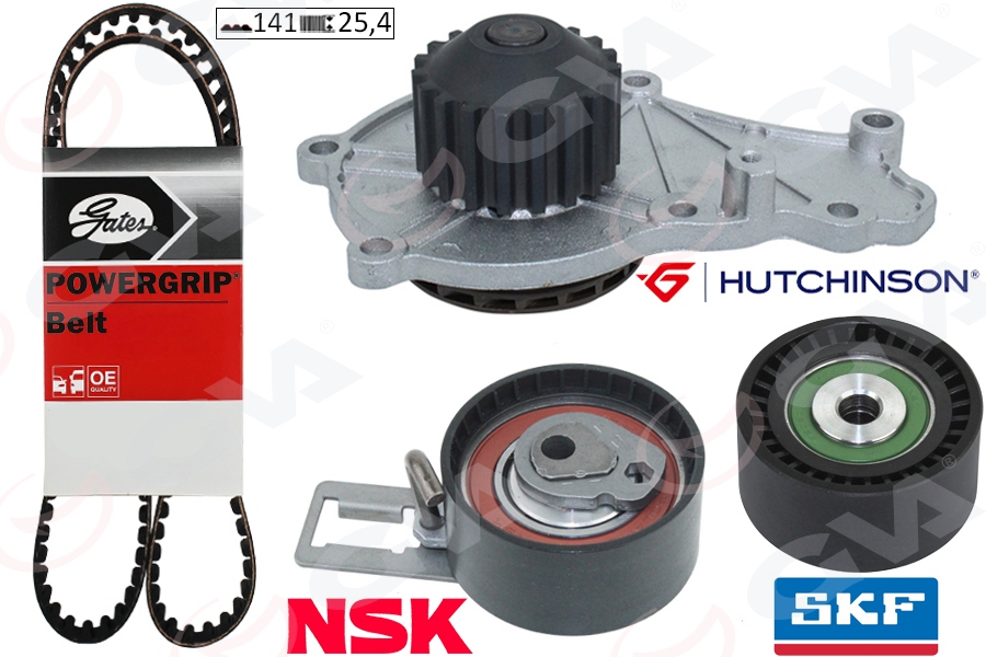 GVA 59WPK4325G Devirdaimli Eksantrik Gergi Kiti 141 Diş P207-P208-P301-P308-P508-P2008-P3008-P5008 08> Partner-Be Rlingo-Rifter-Jumpy-C5-C4-Ds4-C3-Ds3-Ds5-C-Elysee 1.6 Hdi Dv6c Dv6dted- Focus Iii 1.6 Tdci 11>Courie