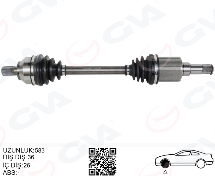 GVA 4435037 Aks Komple Ön Sol Ford Focus-C Max 04> 1.6 Zetec Benzin Otomatik