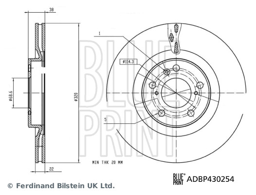 BLUEPRINT ADBP430254 Fren Diski Ora Gwm 0
