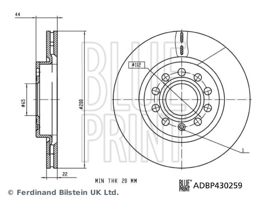 BLUEPRINT ADBP430259 Fren Diski Mg Motor Ltd. Mg 3 5l -Mg 5 Cs -Mg 5 Na
