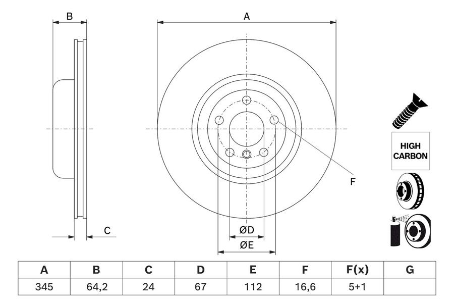 BOSCH 0986479J71 Fren Diski 4-Serie İ 4 Gran Coupe