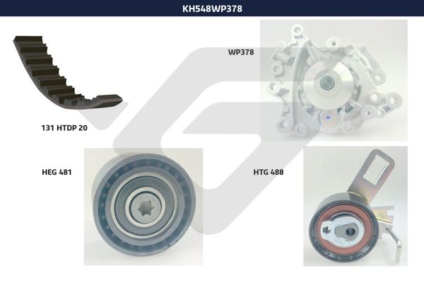 HUTCHINSON KH548WP378 Eksantrik Gergi Kiti Opel Astra L 21> Corsa F 19> Peugeot P2008-P3008 Ii-P301- P308 Ii-P5008-P508-Ex Pert-Partner Citroen Berlingo-C3 Iii-C4-C-Elysee-Jumpy Iii 1.5 Tdci-Bluehdi Euro6 / Focus Iv 17> C