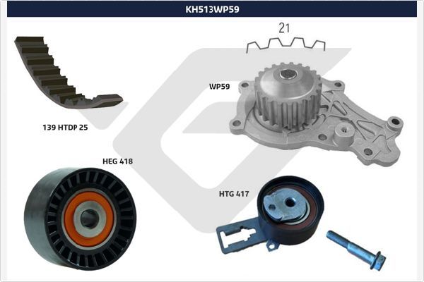 HUTCHINSON KH513WP59 Eksantrik Gergi Kiti Devirdaim P206-P207-P307-P2008-C1-C2-C3 I Ii Ii C3 Pluriel Xsara Ii 1.4 Hdi D V4td Fiesta 1.4 Tdci 1609417380-2s6q8591ba