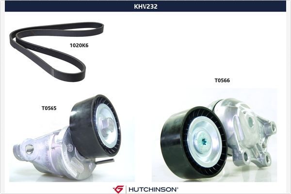 HUTCHINSON KHV232 Alternatör Gergi Kiti Partner-Berlingo-P208-P308-P2008-P5008-Tepe-C5-C4-C3-Ds3 Dv6 1.6hdi 12-