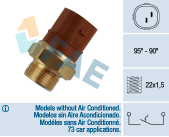 ZMS1216 Fan Musuru (95-90 C) Volkswagen Polo 2005-2009 / Audi A3 1996-2003 / Seat Leon 1999-2006